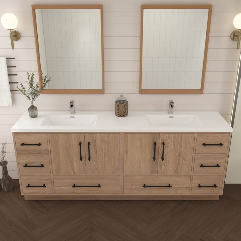Victoria 84'' Freestanding Vanity with Double Reinforced Acrylic Sink - 83.5
