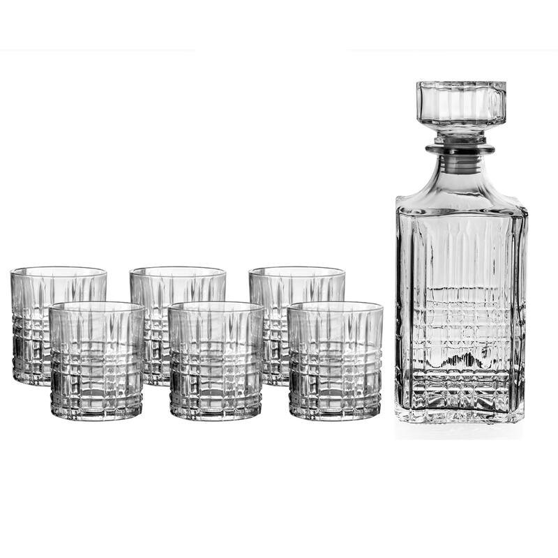 Lexington Whiskey Set - Set of 7 - 11"W x 21"D x 10"H - 11"W x 21"D x 10"H - Clear - 7 Piece
