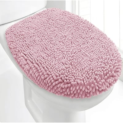 21"x19" - Pink Soft Cozy Plush Chenille Toilet Seat Cover