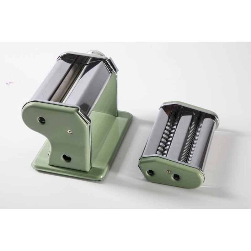 Sur La Table Kitchen Essential Va Bene Manual Pasta Maker Machine, Stainless Steel/Juniper Green