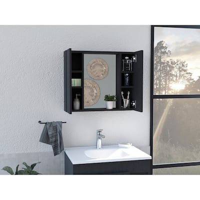 Wall Mount Bathroom Storage Cabinets Bathroom Mirrors with Double Door