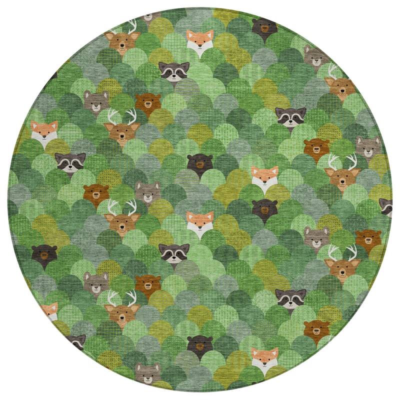 Machine Washable Indoor/ Outdoor Whimsy Critters Chantille Rug