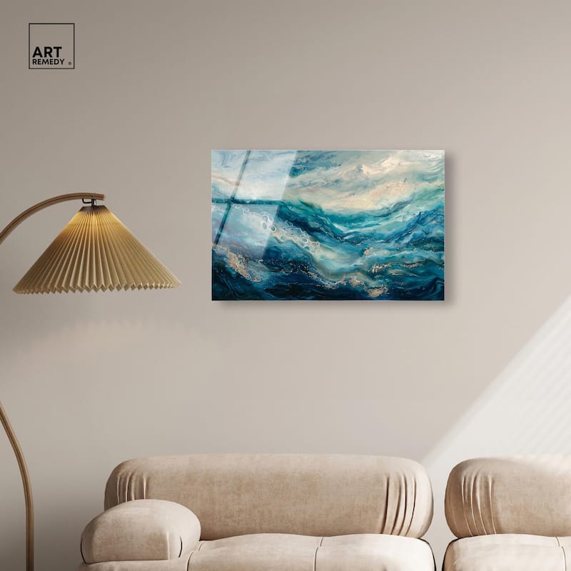 Jeweled Waters Acrylic by Art Remedy, Ready to Hang
