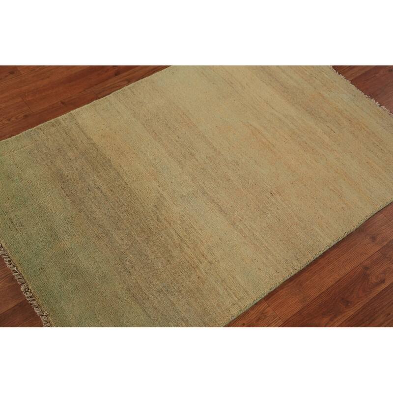 Striped Gabbeh Modern Rug Hand-Knotted Wool Carpet - 2'8" x 4'0"