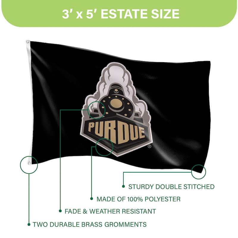 Purdue University Single Sided Flag w/ 2 Grommets, 3'x5'