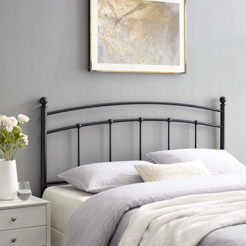 Abigail Queen Metal Headboard - Black