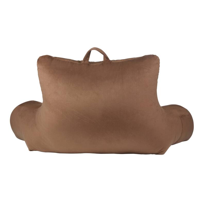 Klear Vu Velour Bed Rest Back Support Pillow with Pocket and Handle