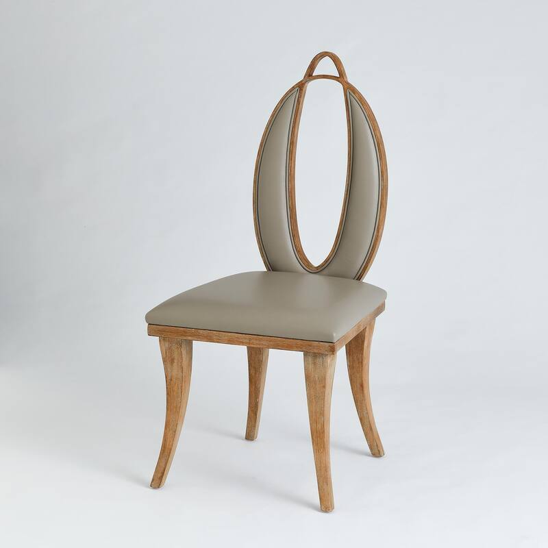 Adelaide Chair-Grey Leather - Grey
