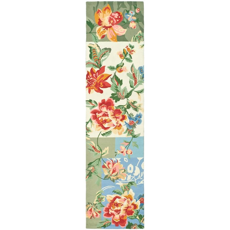 SAFAVIEH Handmade Chelsea Coralien French Country Wool Rug - 2'6" x 12' Runner - Red
