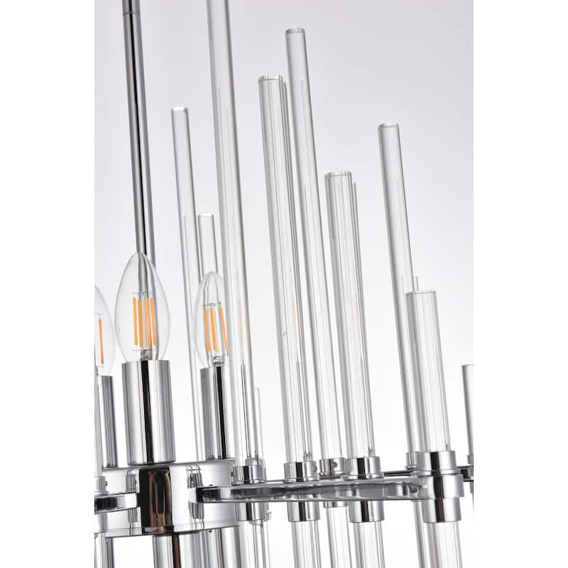 Samuel 23 inch crystal rod pendant in black