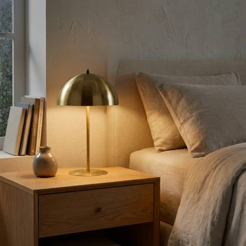Firenze Gold Dome Table Lamp with Sleek Design - Gold