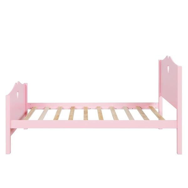 Shop Merax Twin Platform Bed With Love Shaped Headboard And Footboard Overstock 31523923