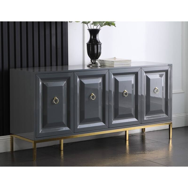 Best Master Furniture 65-in. Lacquered 4-door 1-drawer Sideboard