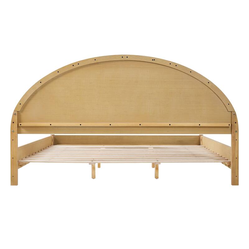 Christopher Knight Home - Arden Mid-Century Modern Wooden Platform Bed with Curved Headboard
