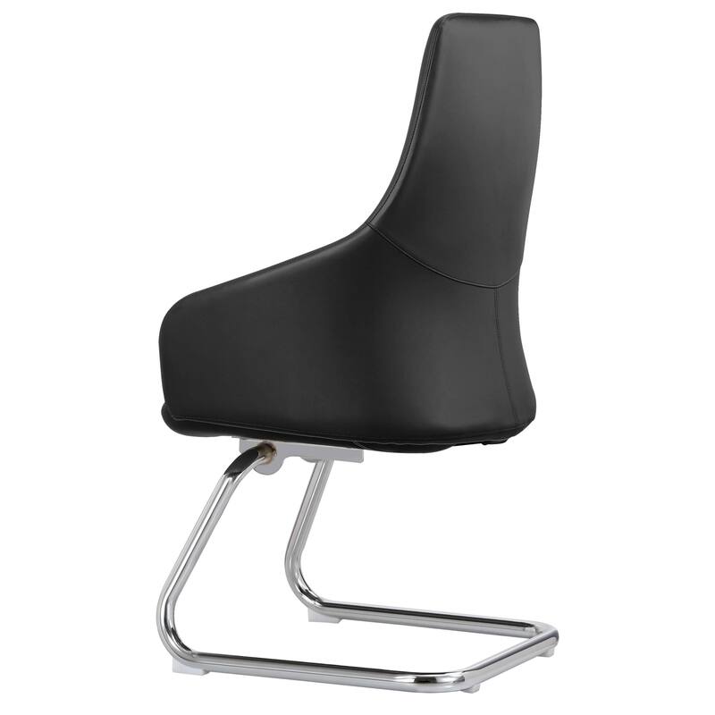 LeisureMod Celeste Leather Conference Office Chair with and Armrest