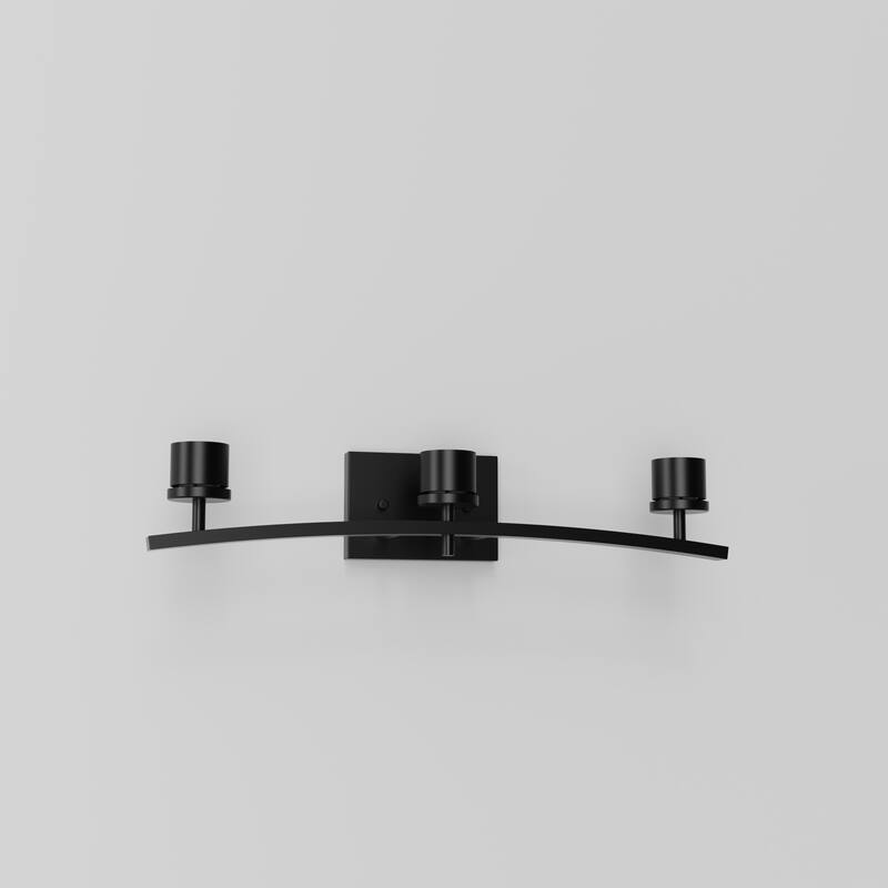 YANSUN Black Metal Light Rod Accessories for 3-Light Mirror or Wall Light Fixture,Square Wall Box No Shades or Bulbs Included - 25*8*7 - Black