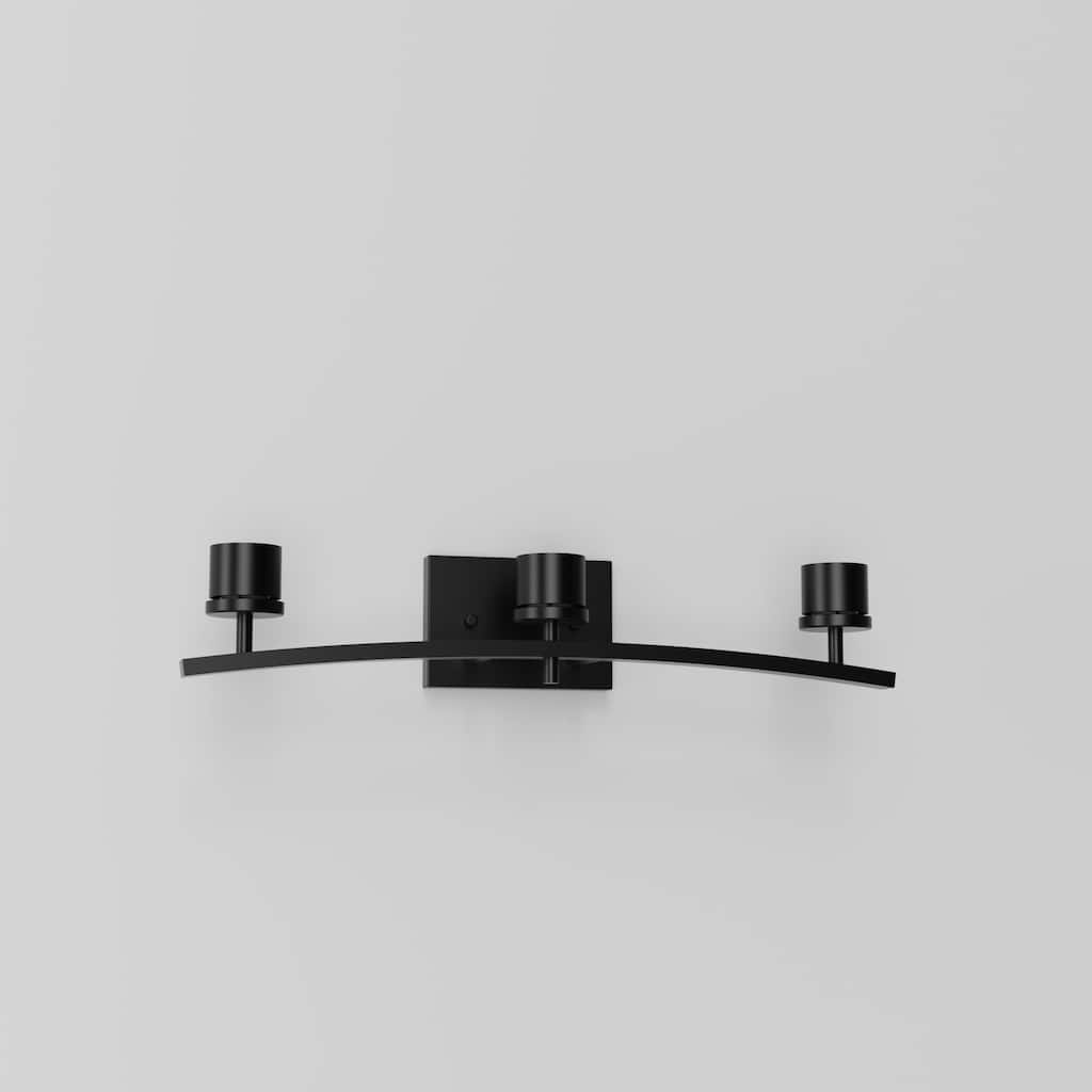 YANSUN Black Metal Light Rod Accessories for 3-Light Mirror or Wall Light Fixture,Square Wall Box No Shades or Bulbs Included