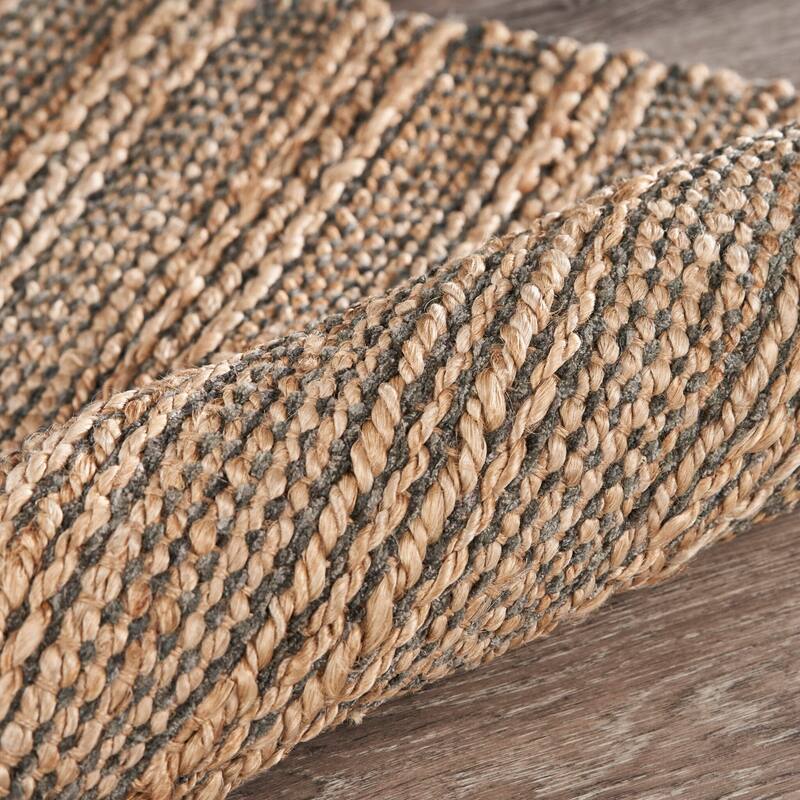 Sevita Interwoven Gray Organic Jute Reversible Accent Rug - 2'0" x 3'0"