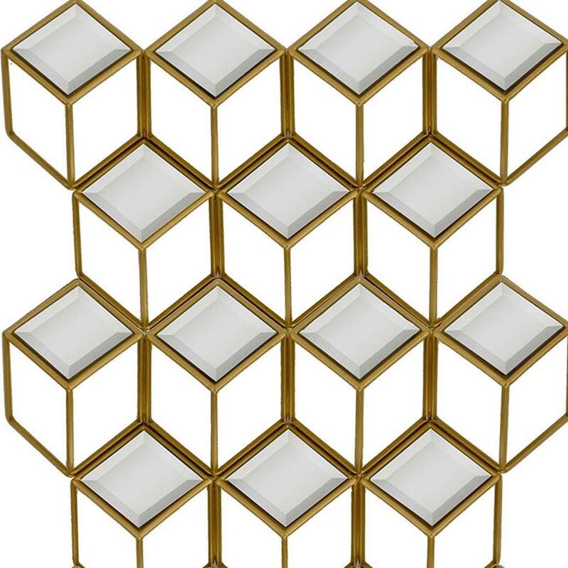 HomeRoots 33" Gold Metal Accent Mirror - 24.00 in. x 33.00 in. x 4.00 in.