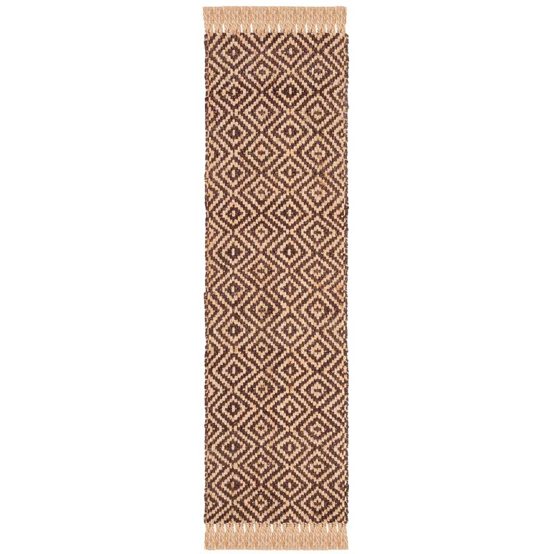 SAFAVIEH Handmade Natural Fiber Jaeda Diamond Jute Tassel Rug