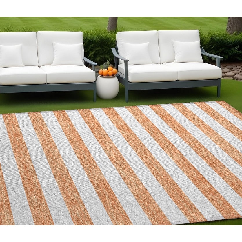 Altomo Stripe Weather Resistant Timeless Fusion Outdoor Rug