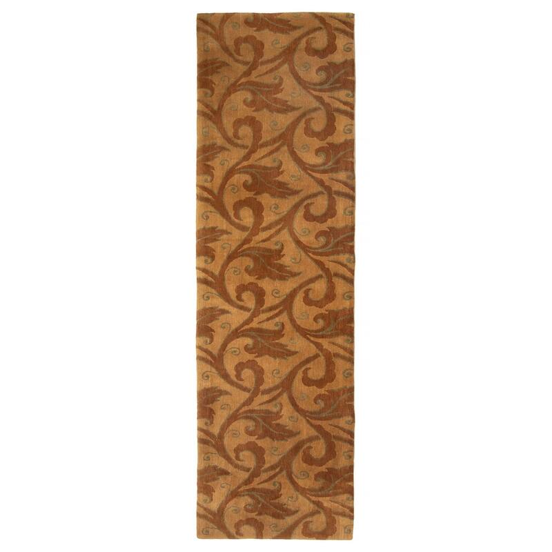 ECARPETGALLERY Hand-knotted Opulence Brown Wool Rug - 2'8 x 9'1 - Light Brown - 2'8 x 9'1