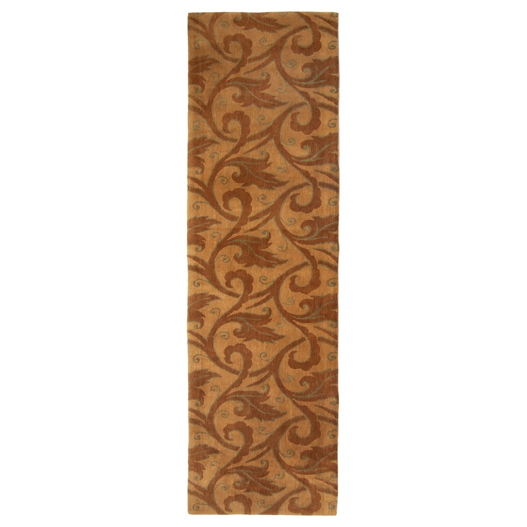 ECARPETGALLERY Hand-knotted Opulence Brown Wool Rug - 2'8 x 9'1