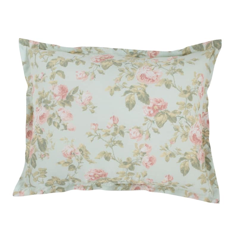 Laura Ashley Madelynn Green Floral Cotton Bonus Comforter Set