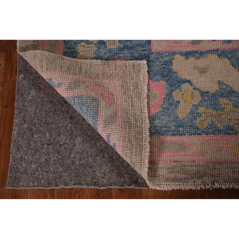 Hand Knotted Oriental 100% Wool Carpet Transitional All-Over Brown Oushak Area Rug - 11' 3'' X 8' 8''