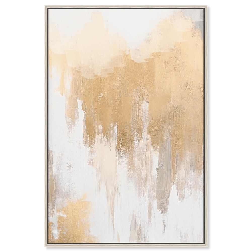 Soft Grey Glam Gold Canvas by Art Remedy