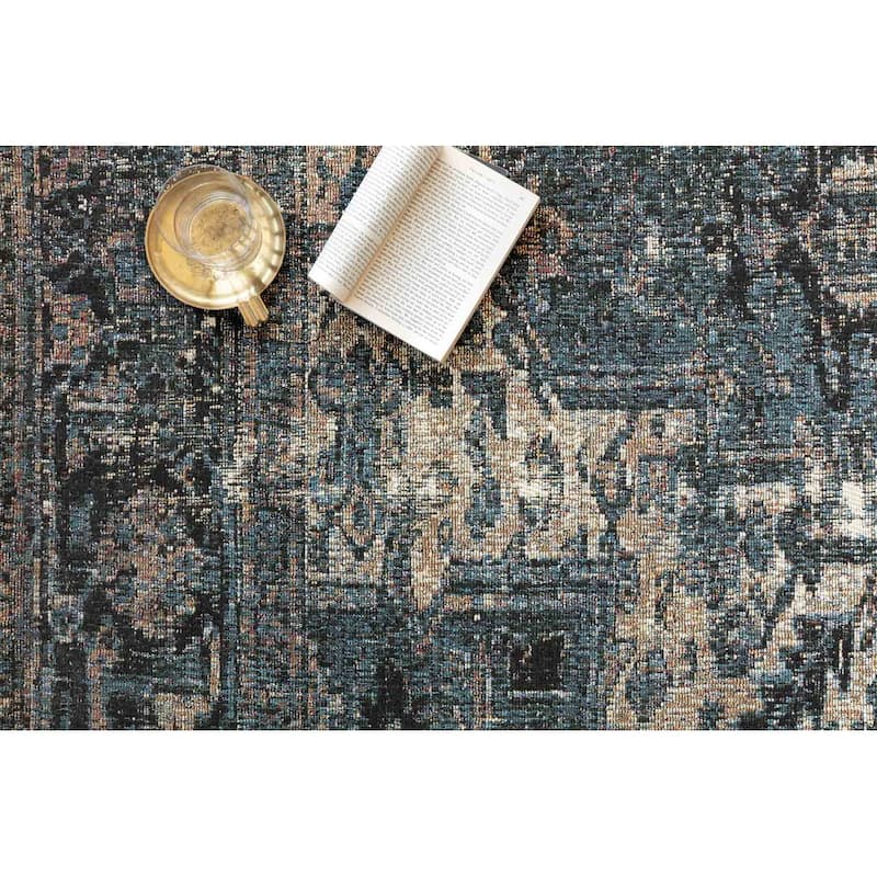 Alexander Home Luciano Ocean Distressed Oriental Indoor/ Outdoor Rug