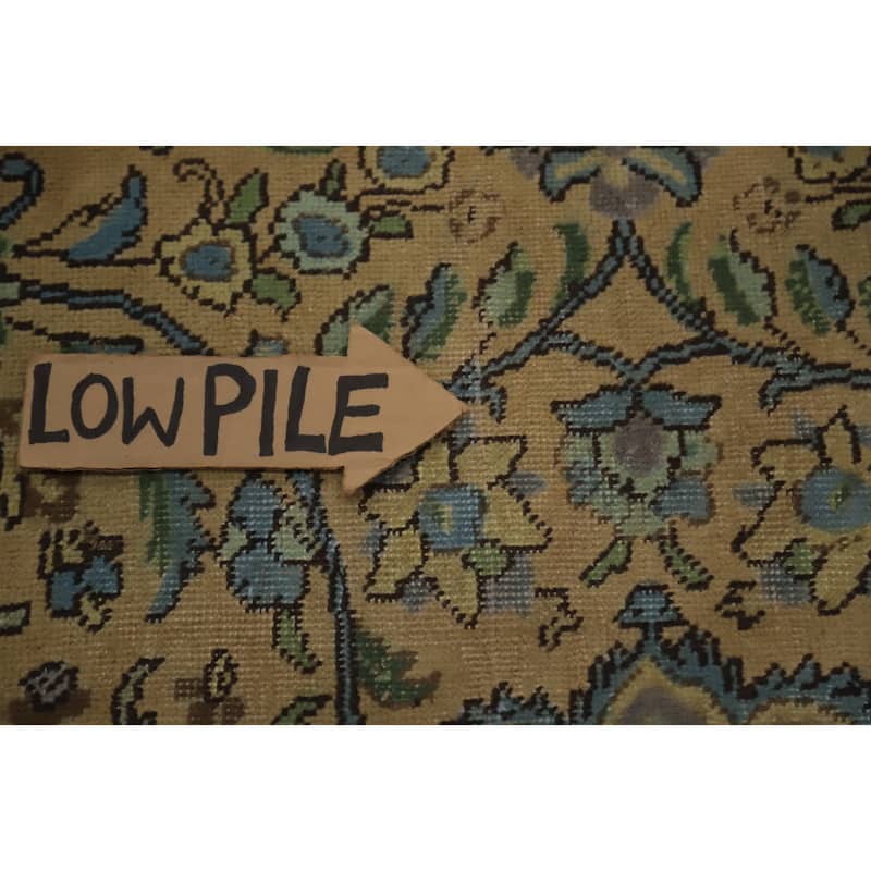 Hand Knotted Oriental 100% Wool Carpet Traditional Floral Brown Tabriz Area Rug - 11' 1'' X 7' 10''