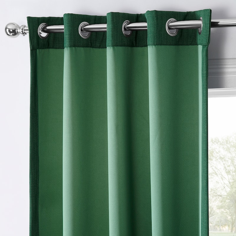 Exclusive Fabrics Faux Linen Grommet Room Darkening Curtain (1 Panel)