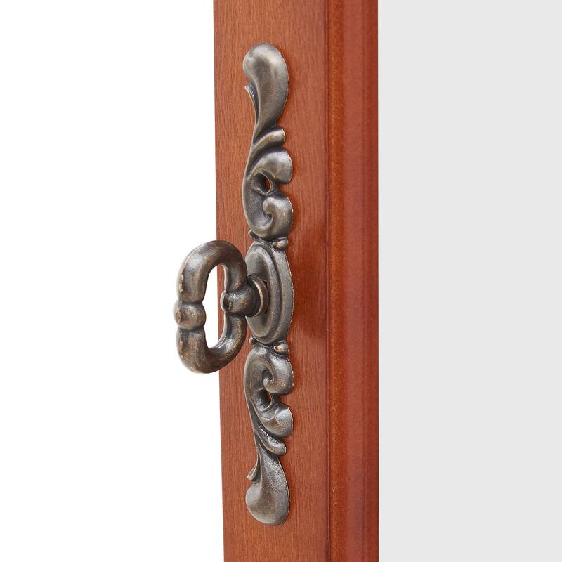 Elegant Walnut Corner Curio Cabinet with Lights, Tempered Glass Shelves, and Mirrored Back for Collectibles