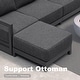 preview thumbnail 11 of 10, PURPLE LEAF Caesar U-Shaped Grey Outdoor Couch with 9.6" Thick for Yard Porch Deck Patio Conversation Sets