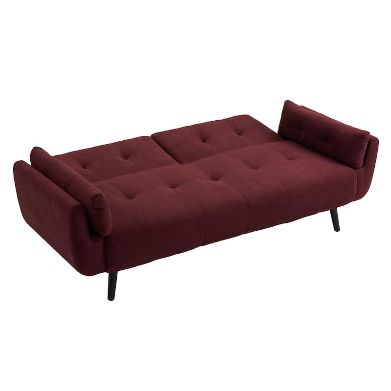 Modern Adjustable Backrest Convertible Futon Sleeper Couch