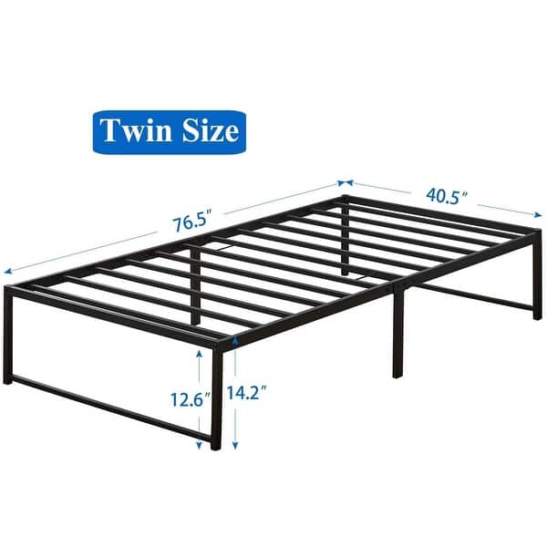 dimension image slide 0 of 3, 14 Inch Bed Frames,3500 lbs Heavy Duty Metal Platform,Steel Slats Support/No Box Spring Needed