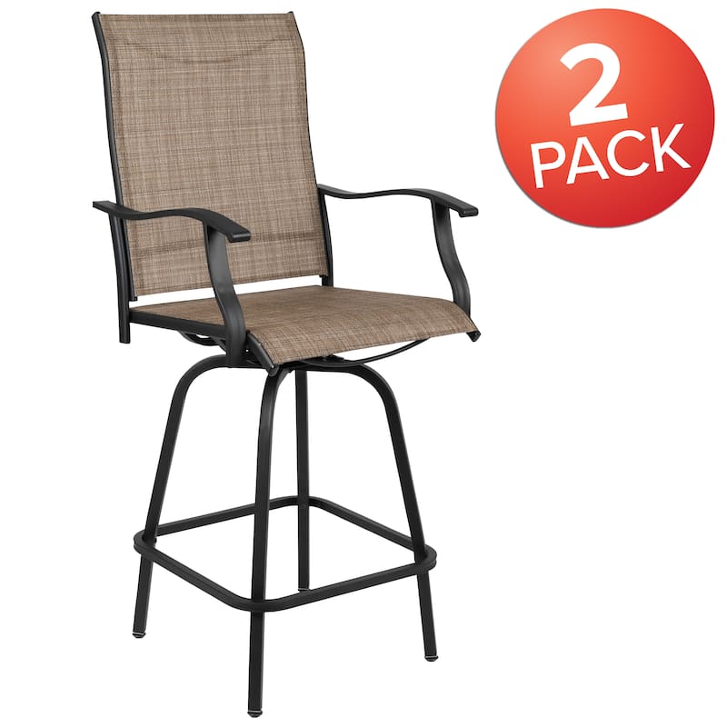 30" All-Weather Patio Swivel Outdoor Stools, Set of 2 - Garden Chair