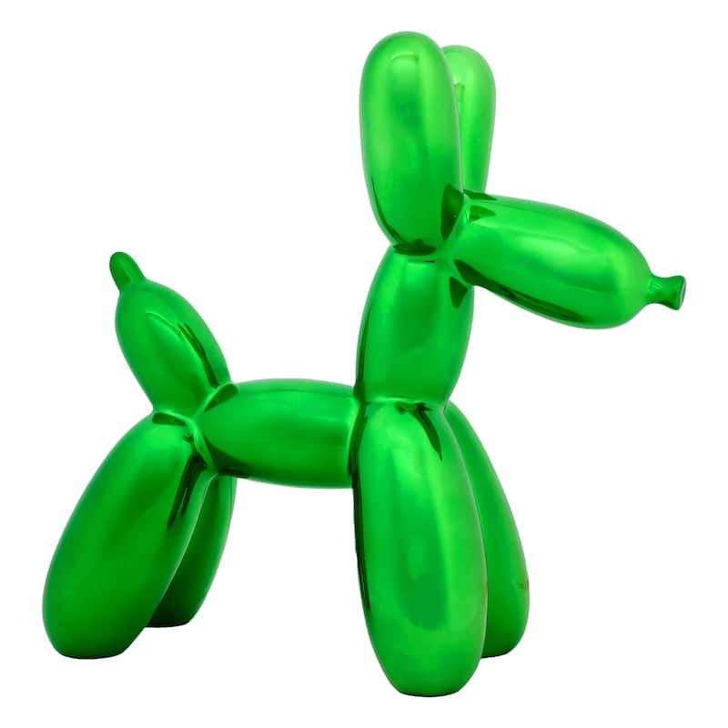 National Tree Company 11 in. Christmas Balloon Dog Figurine Indoor Decoration, Green - 11 in