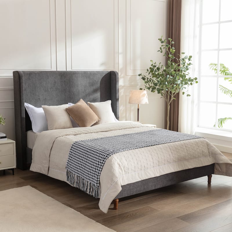 Bowie Contemporary Upholstered Bed with 54" High Headboard By Christopher Knight Home
