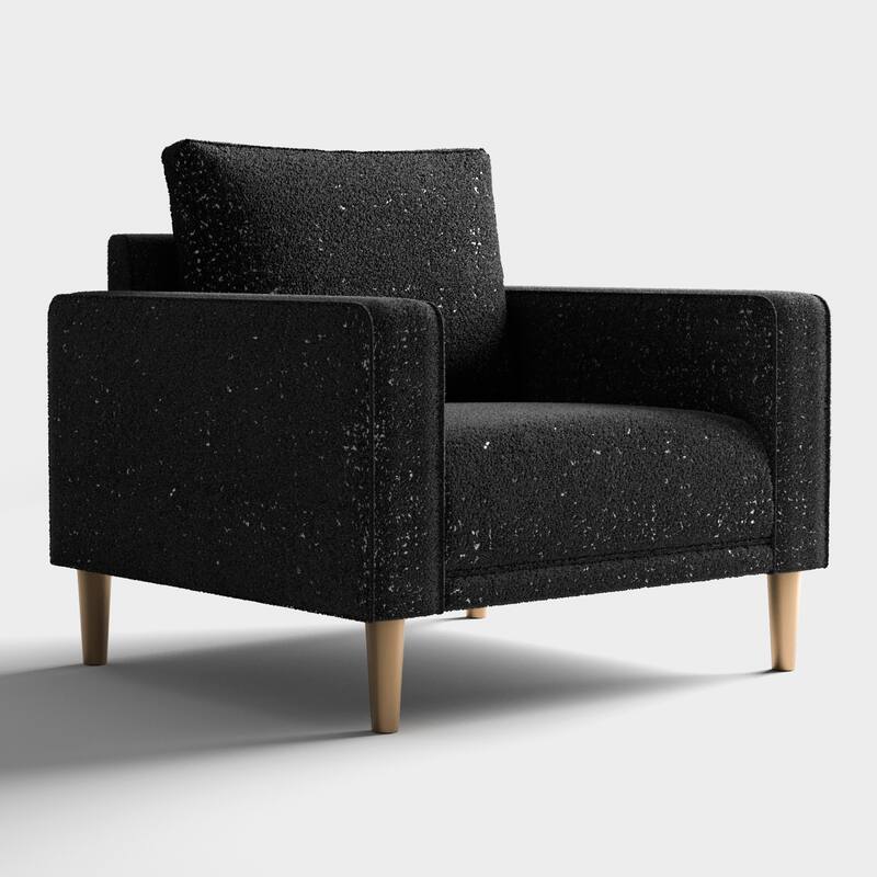 Furniture of America Isidora Contemporary Boucle Sofa Set with Back Pillows and Wooden Legs, 2-Piece or 3-Piece Options