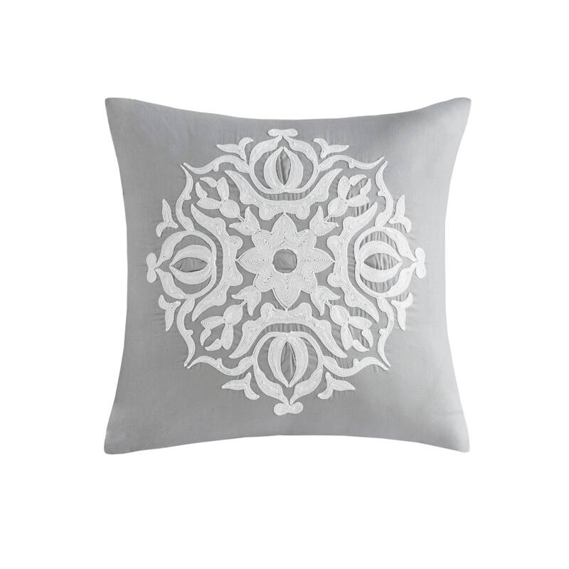 Madison Park Edna Embroidered Cotton Reversible Duvet Cover Set