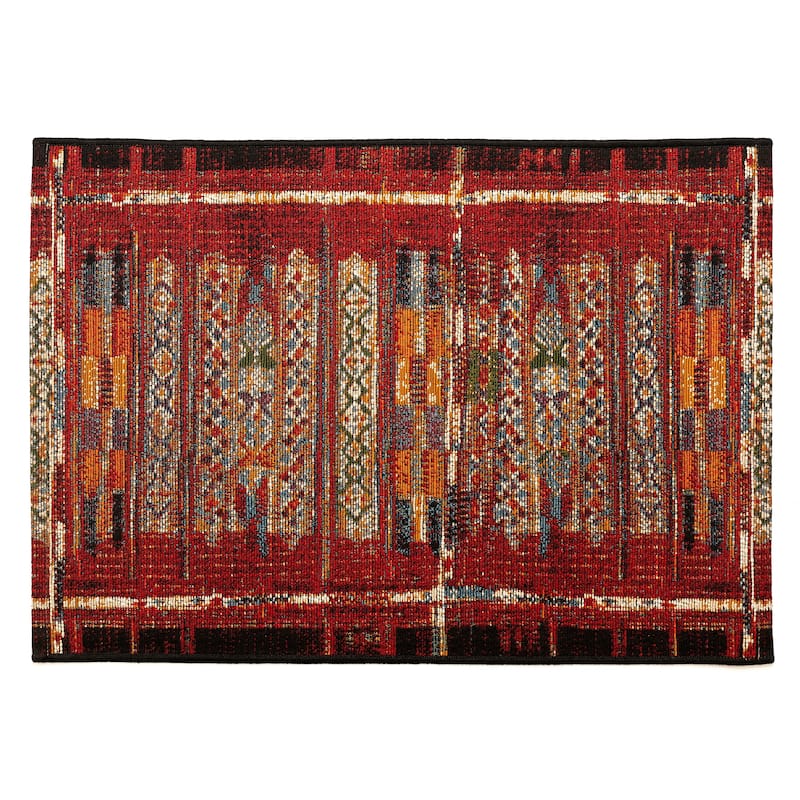 Liora Manne Esencia Tribal Stripe Indoor/Outdoor Mat - 2'5" x 3'11" - Red