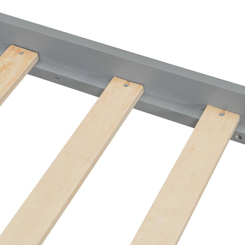 Twin Size Wooden House Bed with Storage Drawers, Gray - Space-Saving Kids Bed with Solid Pine Frame