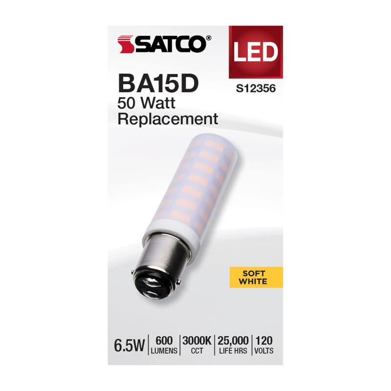 6.5 Watt T6 LED Frost Finish DC Base 3000K 120V