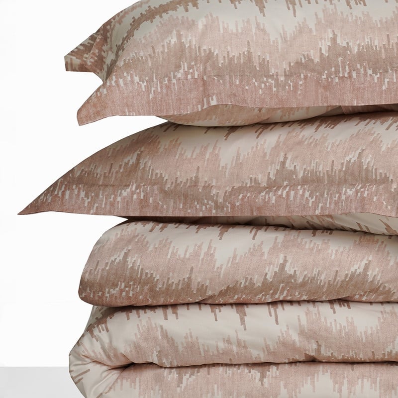 Farm to Home Harmony Cotton Duvet Cover Set Ikat Print, 3-Piece Set