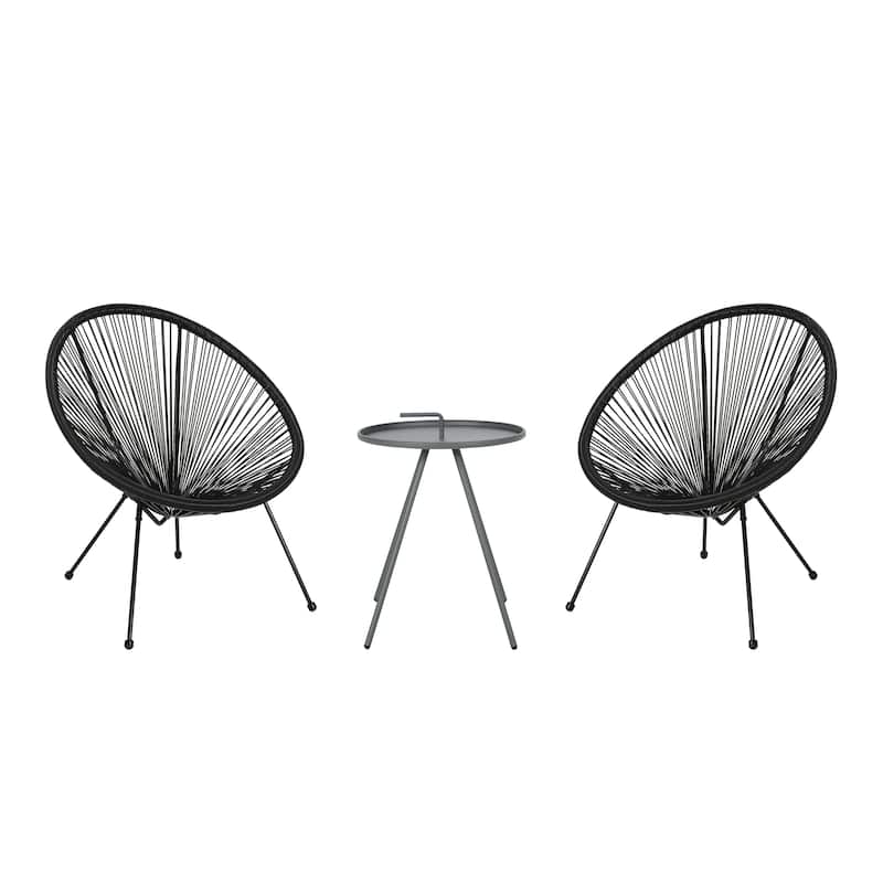 Vida Outdoor Woven 3 Piece Chat Set by Christopher Knight Home