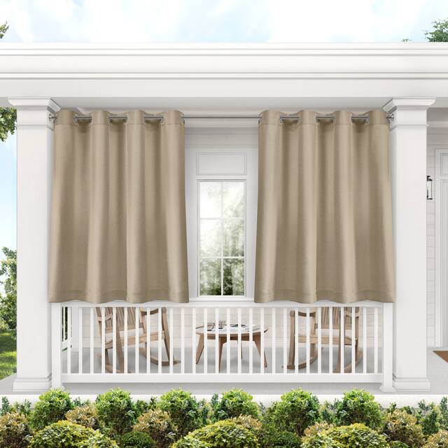 ATI Home Biscayne Indoor/Outdoor Grommet Top Curtain Panel Pair