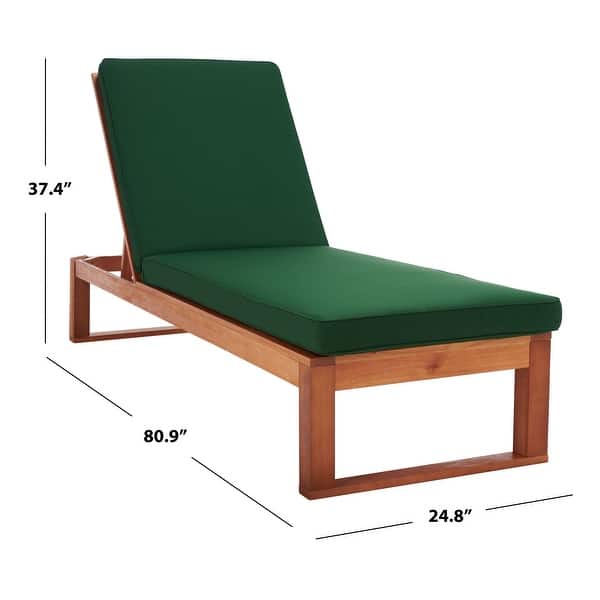 dimension image slide 6 of 8, SAFAVIEH Solano Outdoor Solid Wood Chaise Lounge Chair - 24.8" W x 80.9" L x 37.4" H