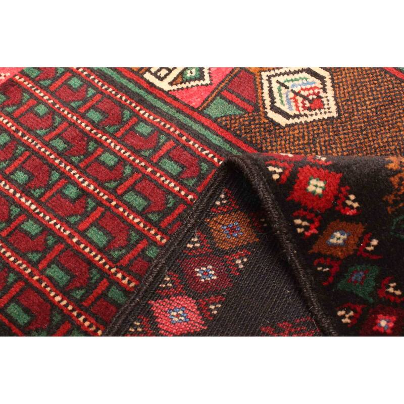 ECARPETGALLERY Hand-knotted Teimani Dark Red Wool Rug - 2'10 x 4'11